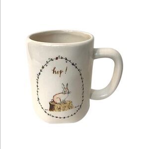 Rae Dunn by Magenta Hop coffee mug, bunny on stump